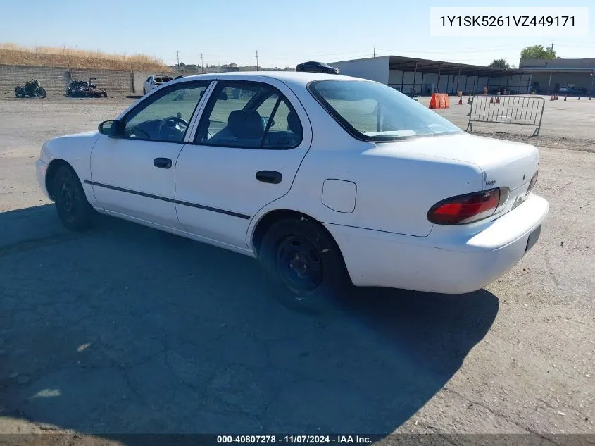 1997 Geo Prizm VIN: 1Y1SK5261VZ449171 Lot: 40807278