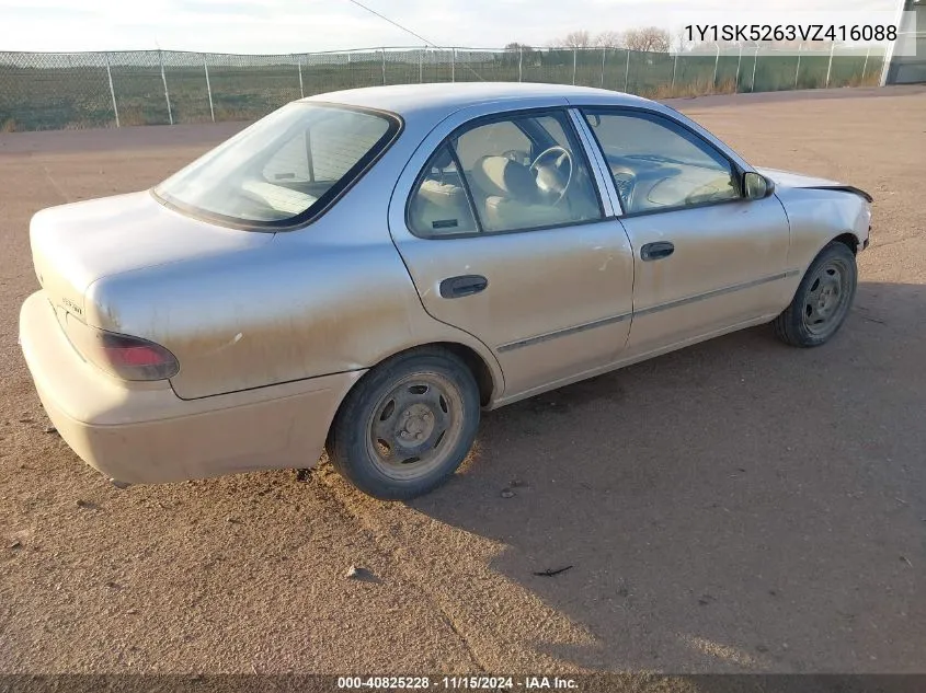 1997 Geo Prizm VIN: 1Y1SK5263VZ416088 Lot: 40825228