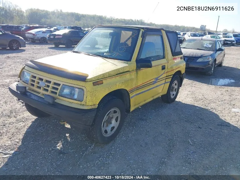 1992 Geo Tracker VIN: 2CNBE18U2N6911626 Lot: 40627423