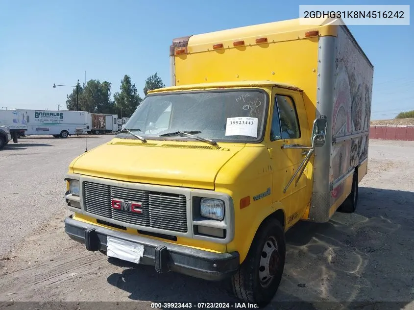 1992 GMC Cutaway Van G3500 VIN: 2GDHG31K8N4516242 Lot: 39923443