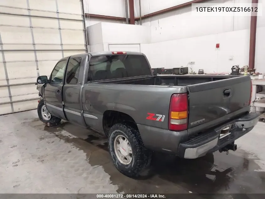 1999 GMC Sierra 1500 Sle VIN: 1GTEK19T0XZ516612 Lot: 40081272