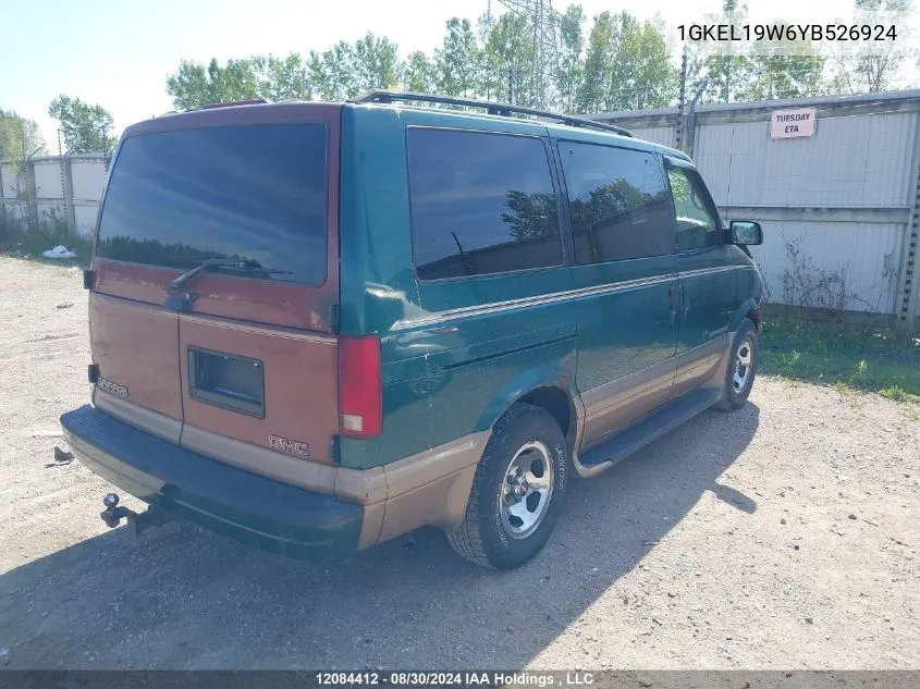 2000 GMC Safari Passenger VIN: 1GKEL19W6YB526924 Lot: 12084412