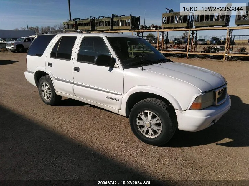 2000 GMC Jimmy/Envoy VIN: 1GKDT13W2Y2353844 Lot: 30046742