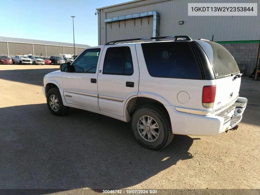 2000 GMC Jimmy/Envoy VIN: 1GKDT13W2Y2353844 Lot: 30046742