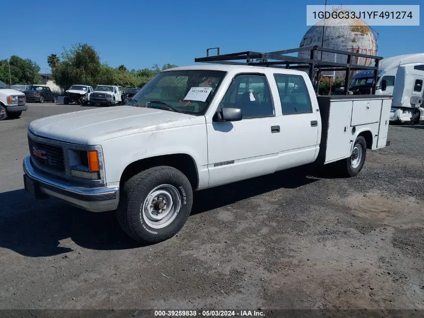 2000 GMC Sierra 3500 Classic Sl VIN: 1GDGC33J1YF491274 Lot: 39259838