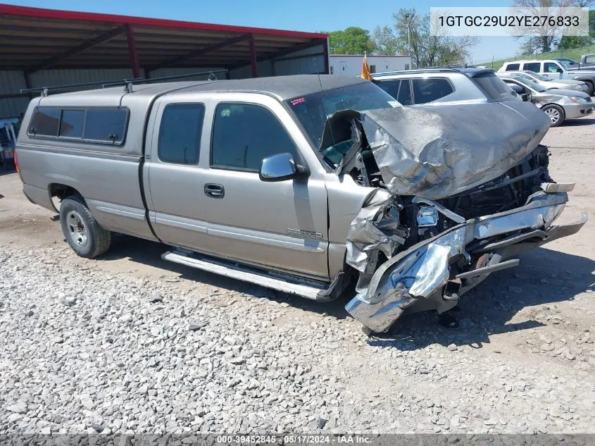 2000 GMC Sierra 2500 Sle VIN: 1GTGC29U2YE276833 Lot: 39452845