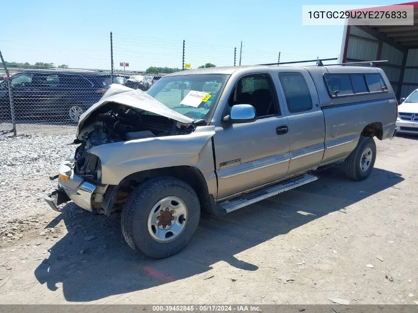 2000 GMC Sierra 2500 Sle VIN: 1GTGC29U2YE276833 Lot: 39452845