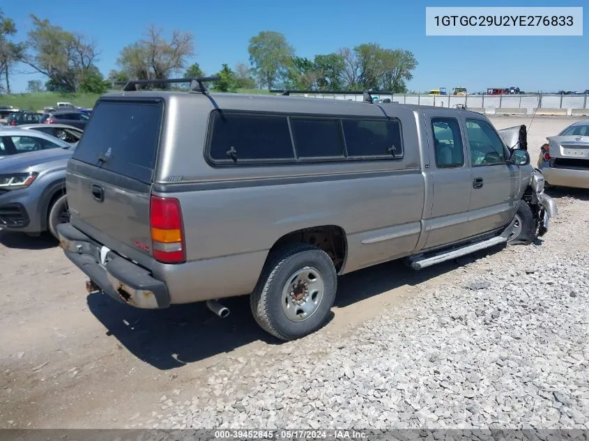 2000 GMC Sierra 2500 Sle VIN: 1GTGC29U2YE276833 Lot: 39452845