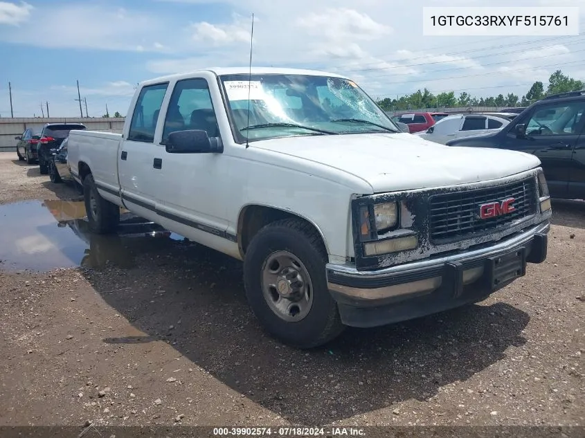 2000 GMC Sierra 3500 Classic Sl VIN: 1GTGC33RXYF515761 Lot: 39902574