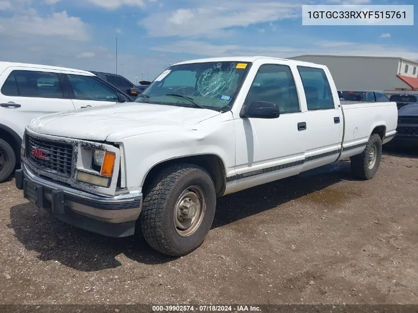 1GTGC33RXYF515761 2000 GMC Sierra 3500 Classic Sl