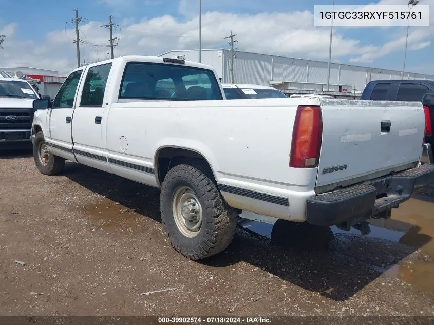 1GTGC33RXYF515761 2000 GMC Sierra 3500 Classic Sl