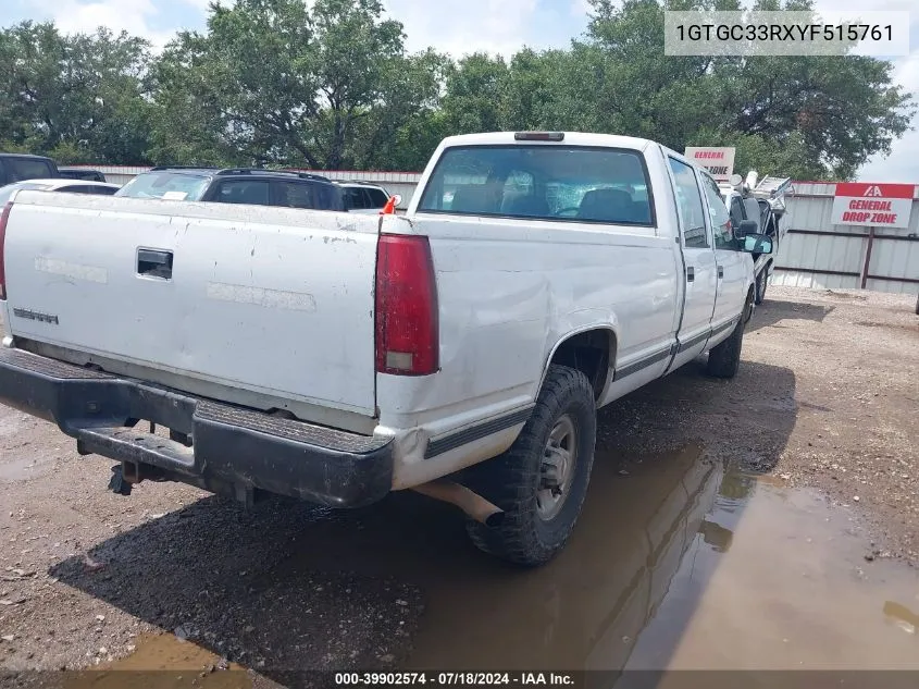 1GTGC33RXYF515761 2000 GMC Sierra 3500 Classic Sl