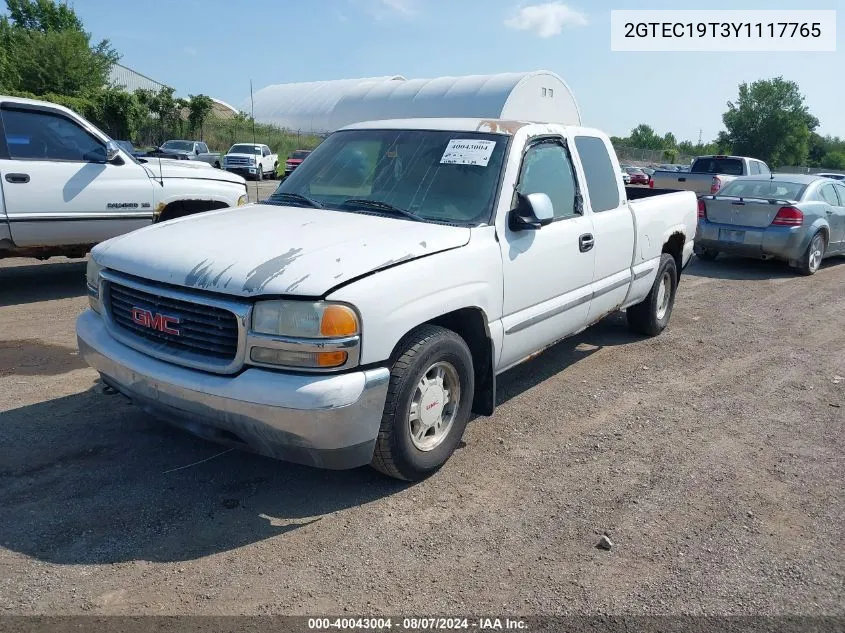 2000 GMC Sierra 1500 Sl VIN: 2GTEC19T3Y1117765 Lot: 40043004