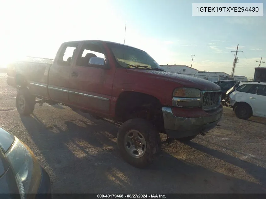 1GTEK19TXYE294430 2000 GMC Sierra 1500 Sle