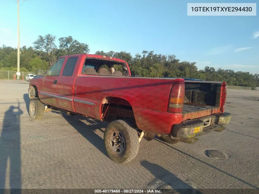 2000 GMC Sierra 1500 Sle VIN: 1GTEK19TXYE294430 Lot: 40179468