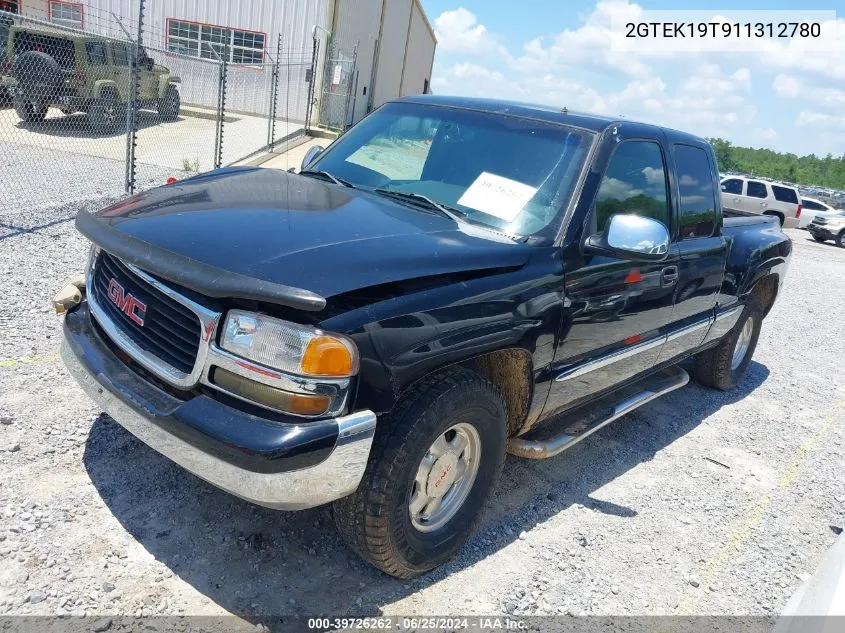 2001 GMC Sierra 1500 Sle VIN: 2GTEK19T911312780 Lot: 39726262