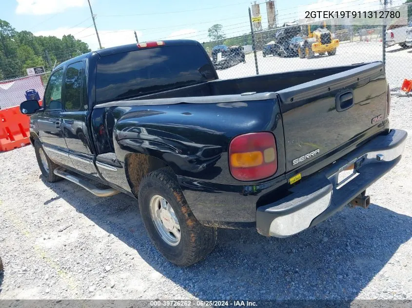 2001 GMC Sierra 1500 Sle VIN: 2GTEK19T911312780 Lot: 39726262