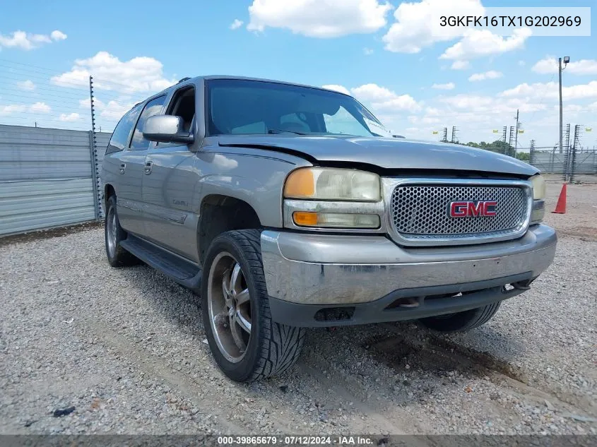 2001 GMC Yukon Xl 1500 Slt VIN: 3GKFK16TX1G202969 Lot: 39865679