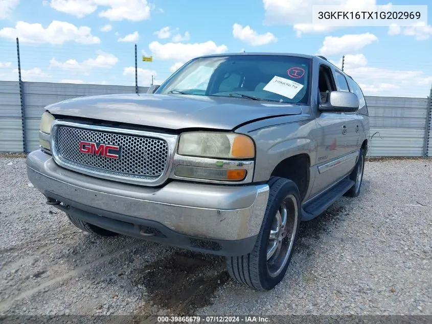 2001 GMC Yukon Xl 1500 Slt VIN: 3GKFK16TX1G202969 Lot: 39865679