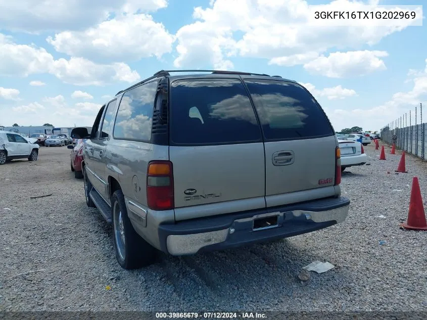 2001 GMC Yukon Xl 1500 Slt VIN: 3GKFK16TX1G202969 Lot: 39865679