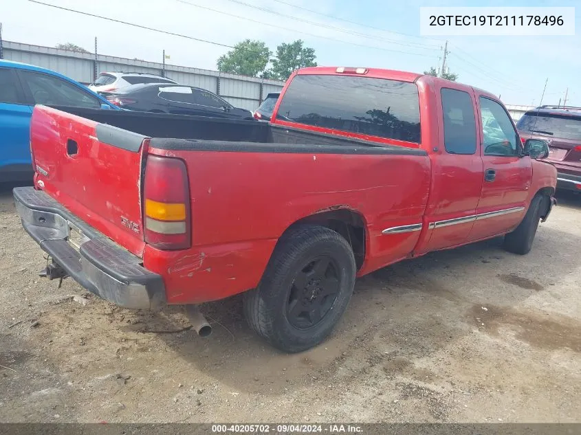 2001 GMC New Sierra C1500 VIN: 2GTEC19T211178496 Lot: 40205702