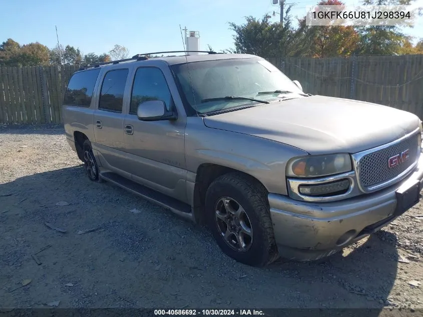 2001 GMC Yukon Xl 1500 Denali VIN: 1GKFK66U81J298394 Lot: 40586692