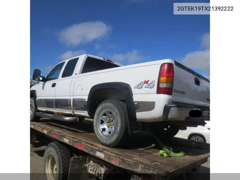 2002 GMC New Sierra K1500 VIN: 2GTEK19TX21392222 Lot: 30046723