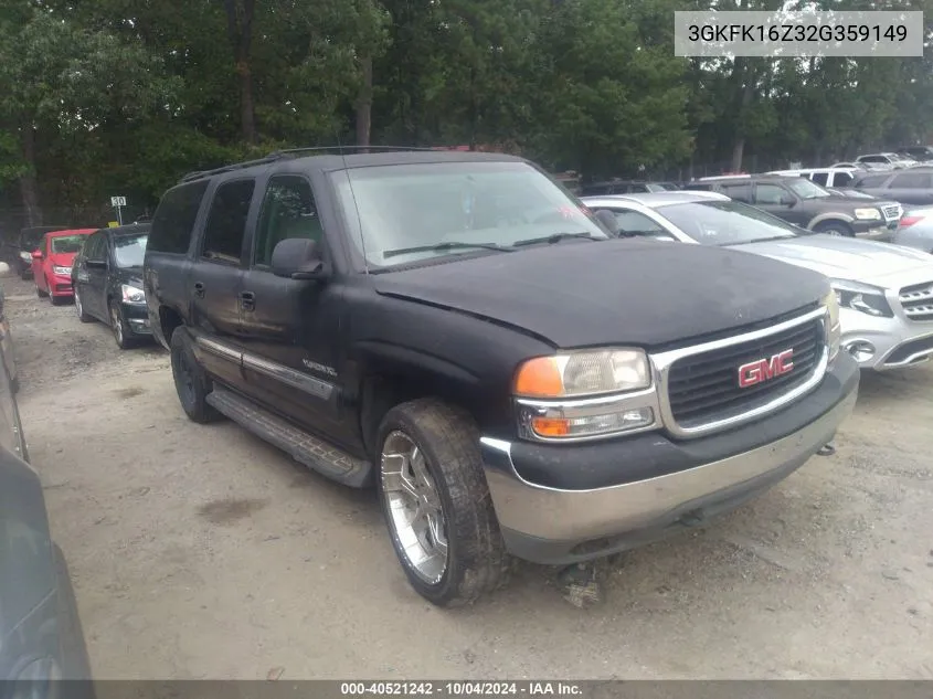 2002 GMC Yukon Xl 1500 Slt VIN: 3GKFK16Z32G359149 Lot: 40521242