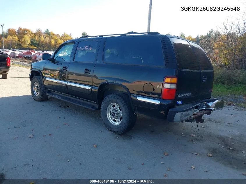 2002 GMC Yukon Xl 2500 Slt VIN: 3GKGK26U82G245548 Lot: 40619106