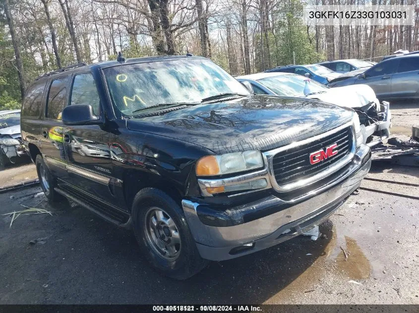 2003 GMC Yukon Xl 1500 Slt VIN: 3GKFK16Z33G103031 Lot: 40518121