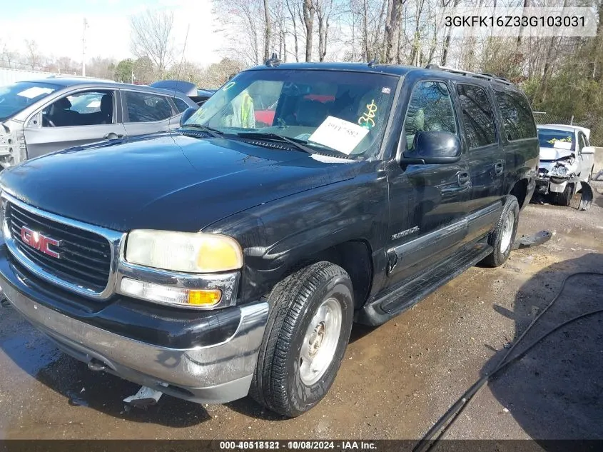 2003 GMC Yukon Xl 1500 Slt VIN: 3GKFK16Z33G103031 Lot: 40518121