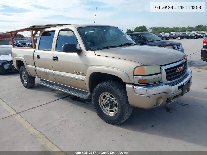 2004 GMC Sierra 2500 Sle VIN: 1GTGK23U14F114353 Lot: 40512757