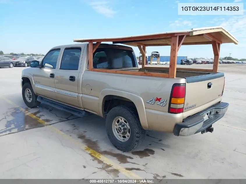 2004 GMC Sierra 2500 Sle VIN: 1GTGK23U14F114353 Lot: 40512757