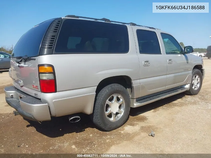 2004 GMC Yukon Xl 1500 Denali VIN: 1GKFK66U34J186588 Lot: 40563711