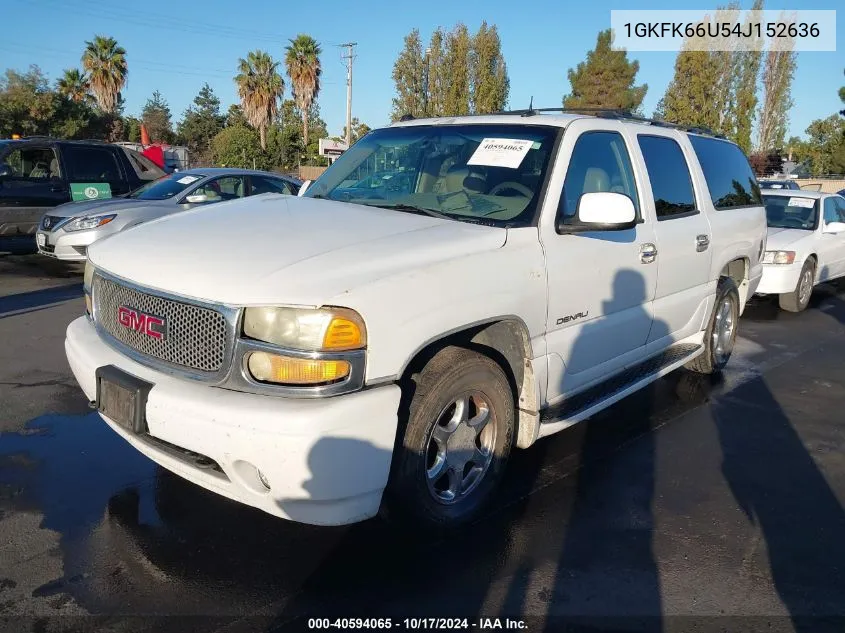 2004 GMC Yukon Xl 1500 Denali VIN: 1GKFK66U54J152636 Lot: 40594065