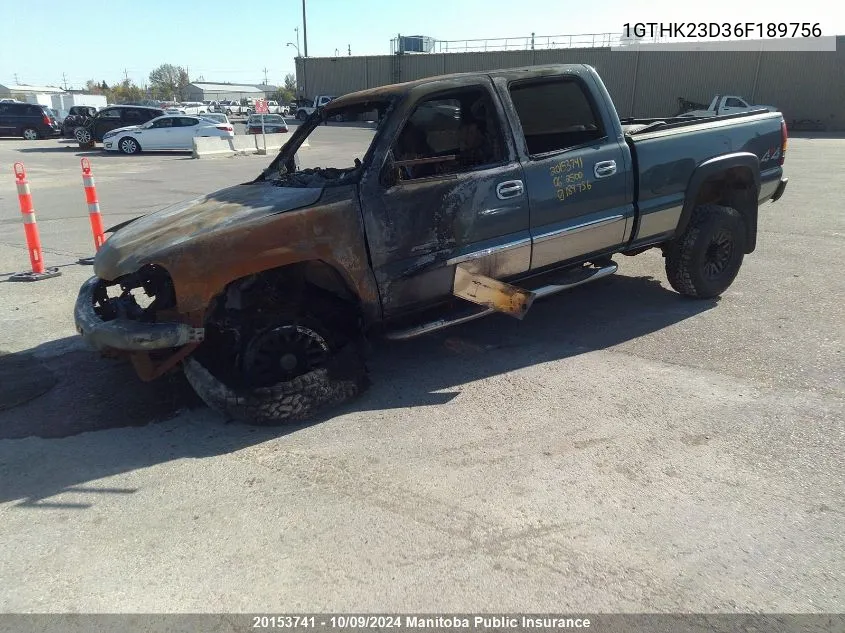 2006 GMC Sierra 2500 Hd Sle Crew Cab VIN: 1GTHK23D36F189756 Lot: 20153741