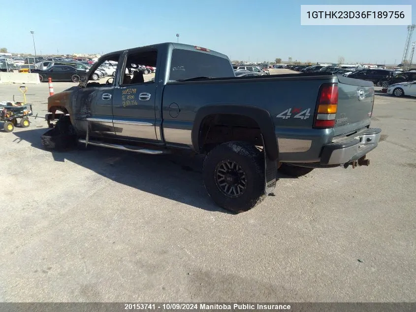 1GTHK23D36F189756 2006 GMC Sierra 2500 Hd Sle Crew Cab