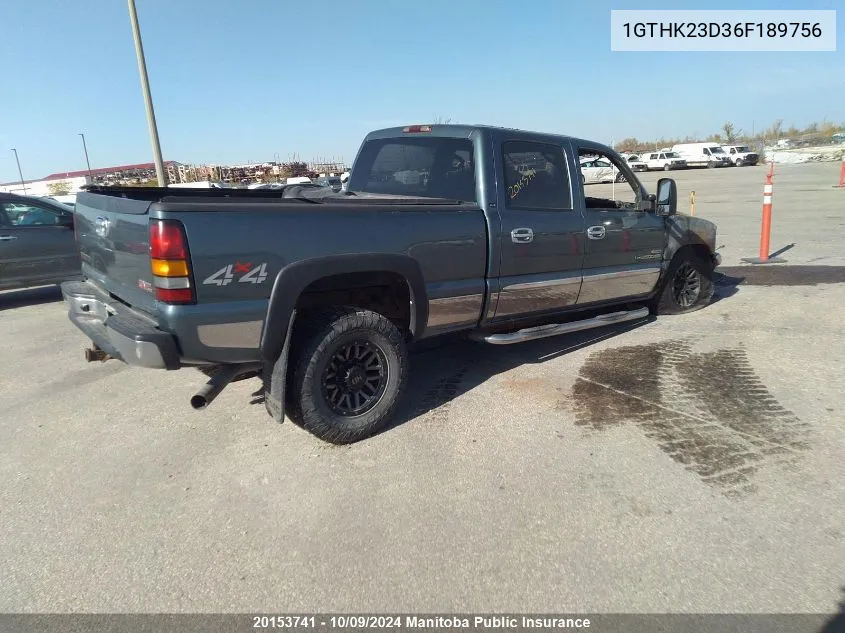 2006 GMC Sierra 2500 Hd Sle Crew Cab VIN: 1GTHK23D36F189756 Lot: 20153741