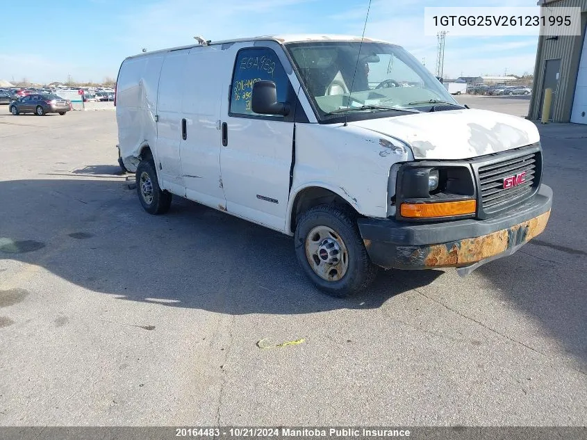 2006 GMC Savana 2500 Cargo Van VIN: 1GTGG25V261231995 Lot: 20164483