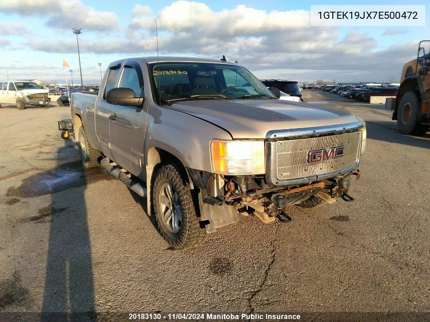 2007 GMC Sierra 1500 Sle Ext Cab VIN: 1GTEK19JX7E500472 Lot: 20183130