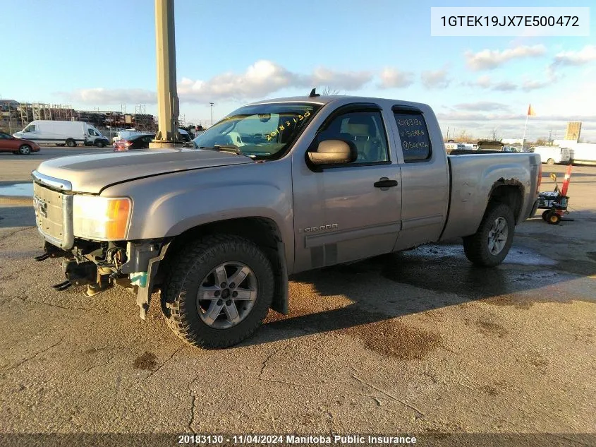 2007 GMC Sierra 1500 Sle Ext Cab VIN: 1GTEK19JX7E500472 Lot: 20183130