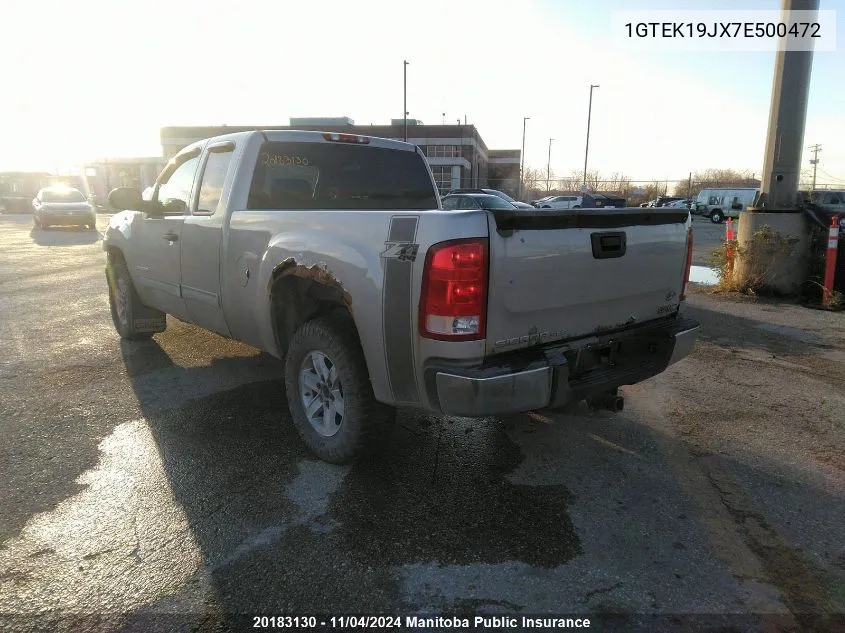 2007 GMC Sierra 1500 Sle Ext Cab VIN: 1GTEK19JX7E500472 Lot: 20183130