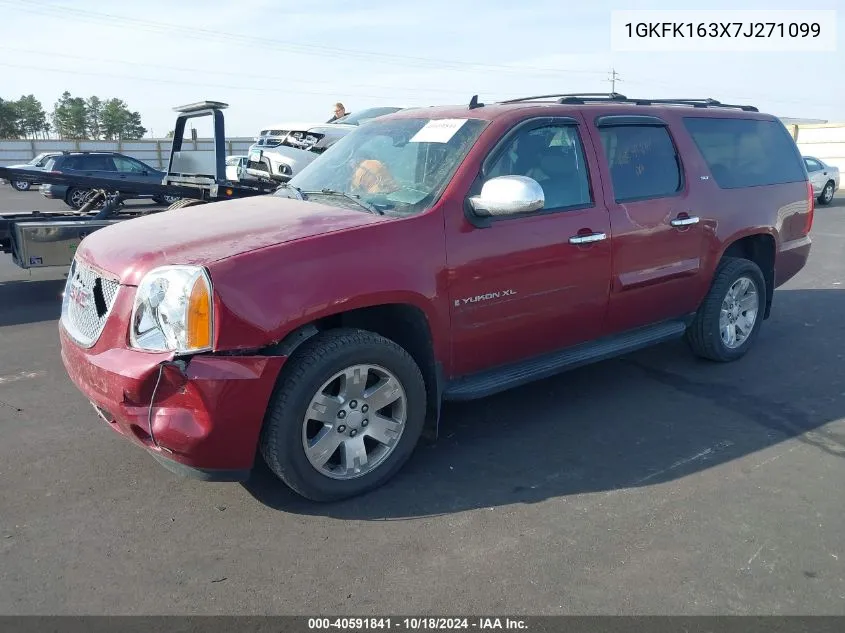 2007 GMC Yukon Xl 1500 Slt VIN: 1GKFK163X7J271099 Lot: 40591841