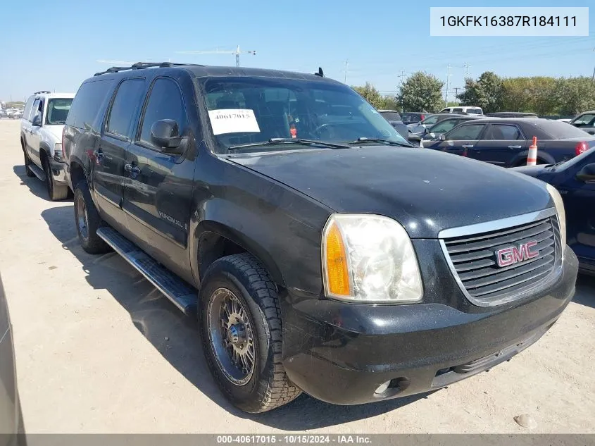 2007 GMC Yukon Xl 1500 Slt VIN: 1GKFK16387R184111 Lot: 40617015