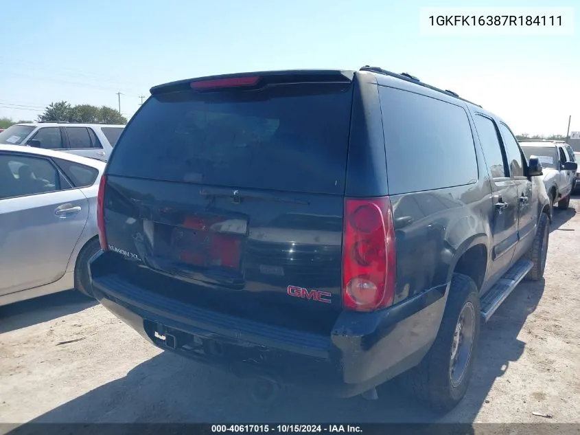 2007 GMC Yukon Xl 1500 Slt VIN: 1GKFK16387R184111 Lot: 40617015