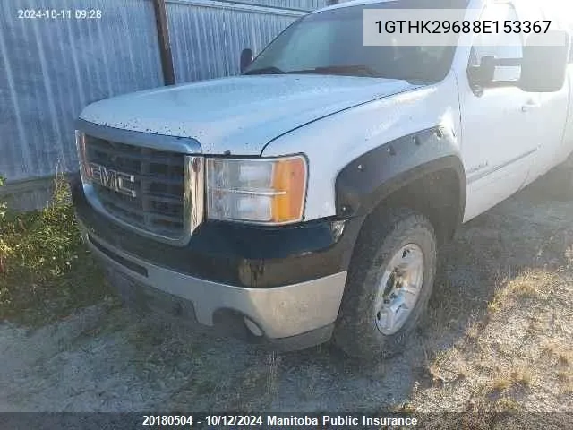 2008 GMC Sierra 2500 Hd Slt Ext Cab VIN: 1GTHK29688E153367 Lot: 20180504