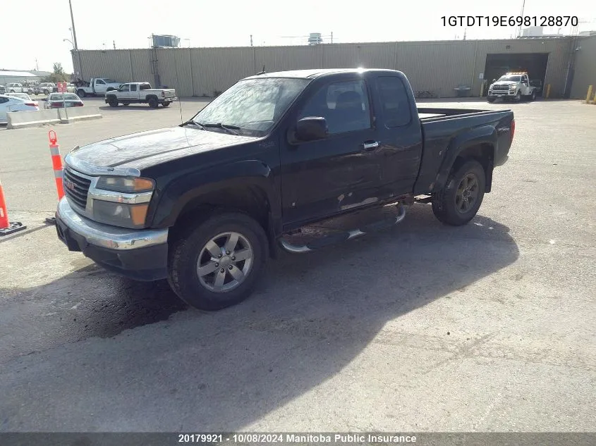 2009 GMC Canyon Sle Ext Cab VIN: 1GTDT19E698128870 Lot: 20179921