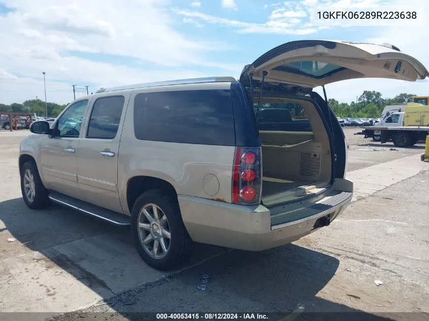 2009 GMC Yukon Xl 1500 Denali VIN: 1GKFK06289R223638 Lot: 40053415