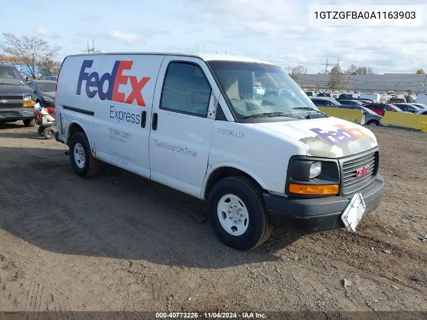 2010 GMC Savana 2500 Work Van VIN: 1GTZGFBA0A1163903 Lot: 40773226