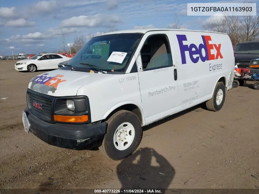 2010 GMC Savana 2500 Work Van VIN: 1GTZGFBA0A1163903 Lot: 40773226